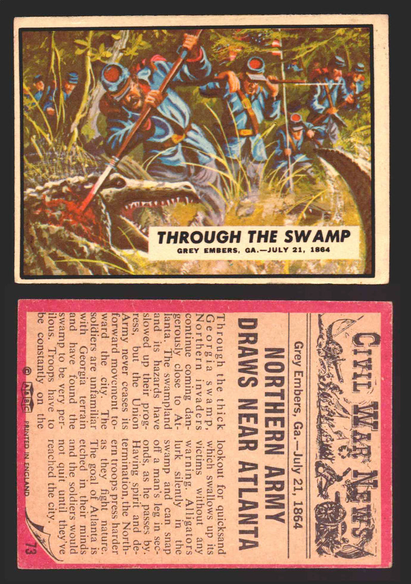 Civil War News Vintage Trading Cards A&BC Gum You Pick Singles #1-88 1965 73   Through the Swamp  - TvMovieCards.com