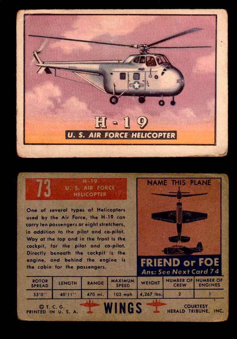1952 Wings Topps TCG Vintage Trading Cards You Pick Singles #1-100 #73  - TvMovieCards.com