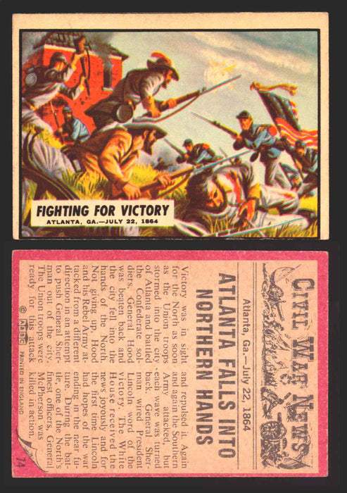 Civil War News Vintage Trading Cards A&BC Gum You Pick Singles #1-88 1965 74   Fighting for Victory  - TvMovieCards.com