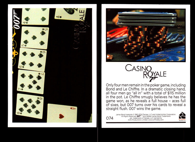 James Bond Archives 2014 Casino Royal Gold Parallel Card You Pick Number #74  - TvMovieCards.com