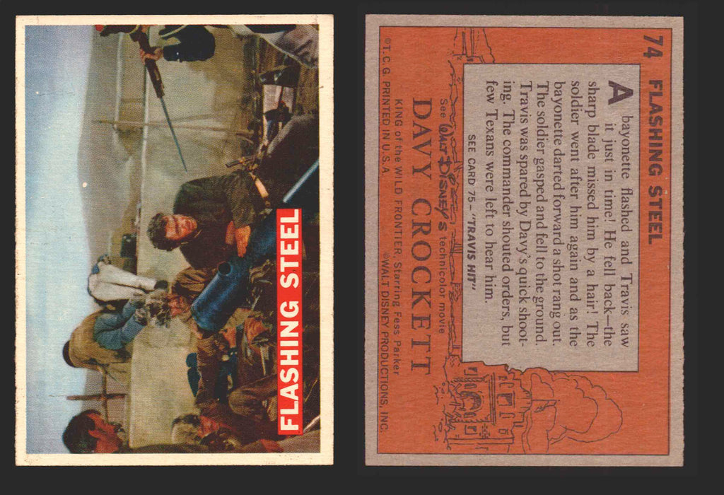 Davy Crockett Series 1 1956 Walt Disney Topps Vintage Trading Cards You Pick Sin 74   Flashing Steel  - TvMovieCards.com
