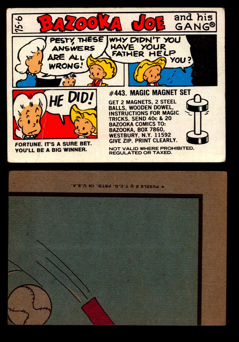 Bazooka Joe and His Gang 1970s Topps Vintage Trading Cards You Pick Singles 75-6  - TvMovieCards.com