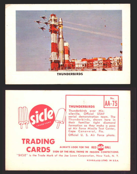1959 Sicle Airplanes Joe Lowe Corp Vintage Trading Card You Pick Singles #1-#76 AA-75	Thunderbirds  - TvMovieCards.com