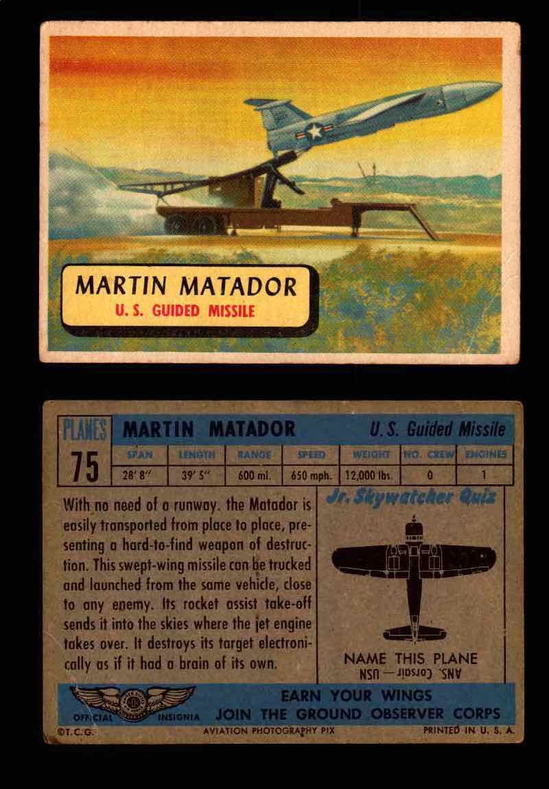 1957 Planes Series II Topps Vintage Card You Pick Singles #61-120 #75  - TvMovieCards.com
