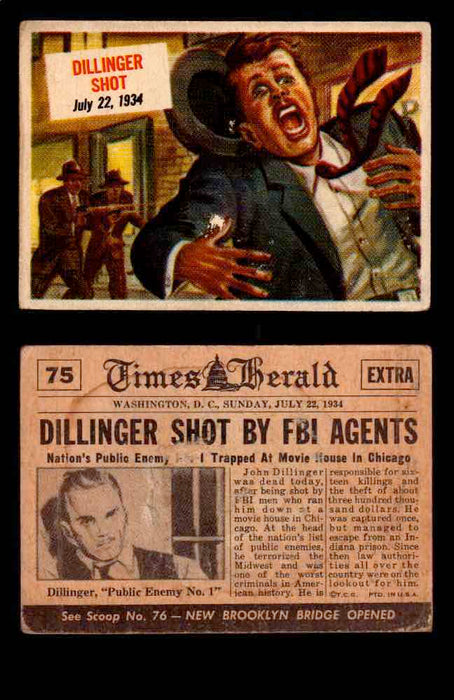 1954 Scoop Newspaper Series 1 Topps Vintage Trading Cards You Pick Singles #1-78 75   Dillinger Shot  - TvMovieCards.com