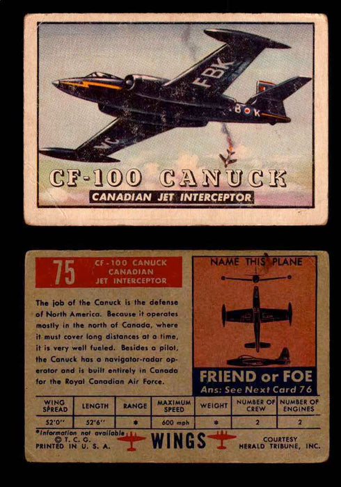 1952 Wings Topps TCG Vintage Trading Cards You Pick Singles #1-100 #75  - TvMovieCards.com