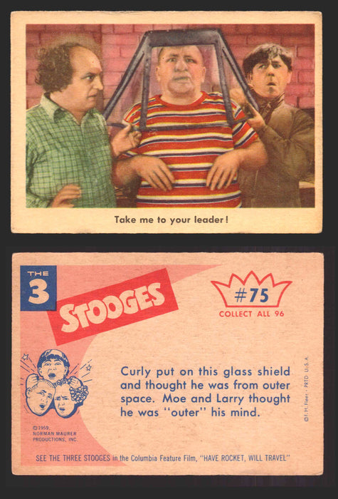 1959 Three 3 Stooges Fleer Vintage Trading Cards You Pick Singles #1-96 #75  - TvMovieCards.com