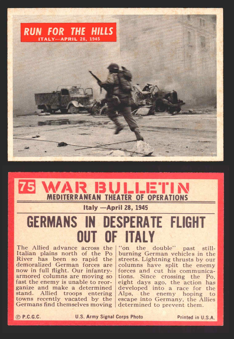 1965 War Bulletin Philadelphia Gum Vintage Trading Cards You Pick Singles #1-88 75   Run For The Hills  - TvMovieCards.com
