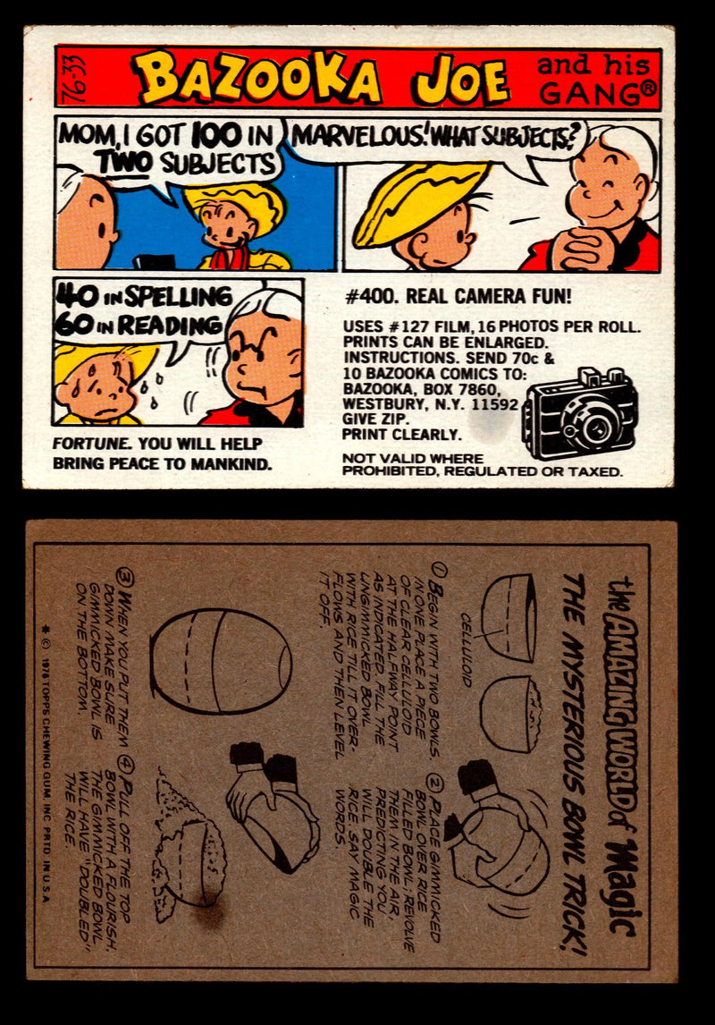 Bazooka Joe and His Gang 1970s Topps Vintage Trading Cards You Pick Singles 76-33  - TvMovieCards.com