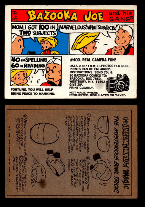 Bazooka Joe and His Gang 1970s Topps Vintage Trading Cards You Pick Singles 76-33  - TvMovieCards.com