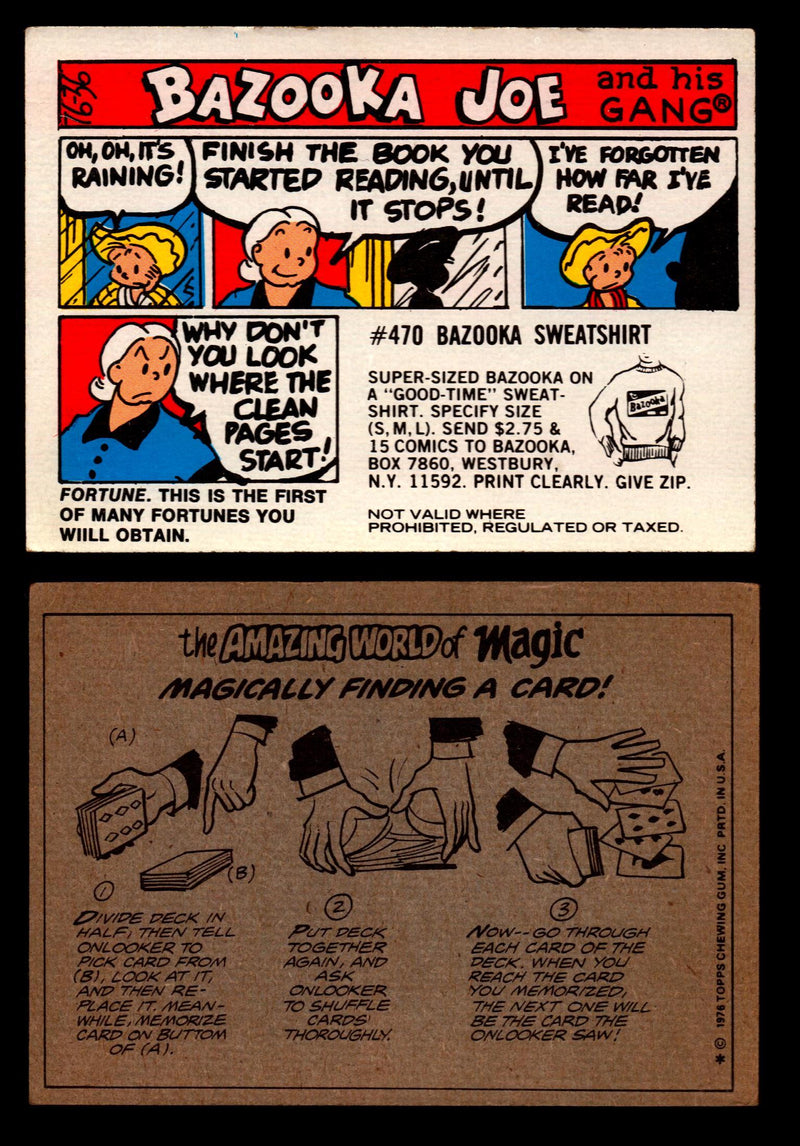 Bazooka Joe and His Gang 1970s Topps Vintage Trading Cards You Pick Singles 76-36  - TvMovieCards.com