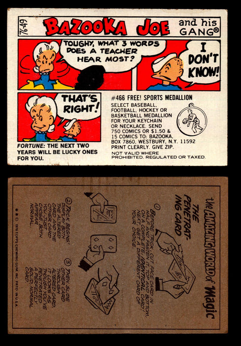 Bazooka Joe and His Gang 1970s Topps Vintage Trading Cards You Pick Singles 76-49  - TvMovieCards.com
