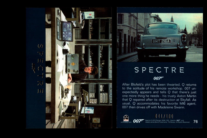 James Bond Archives 2016 Spectre Gold Parallel Card You Pick Singles #1-#76 #76  - TvMovieCards.com
