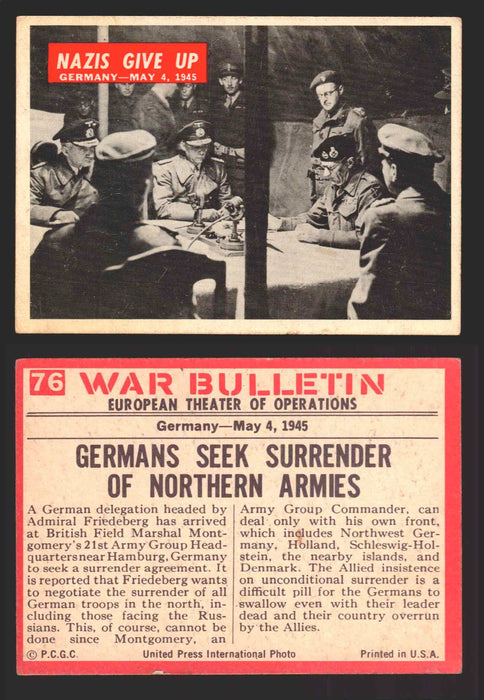 1965 War Bulletin Philadelphia Gum Vintage Trading Cards You Pick Singles #1-88 76   Nazis Give Up  - TvMovieCards.com