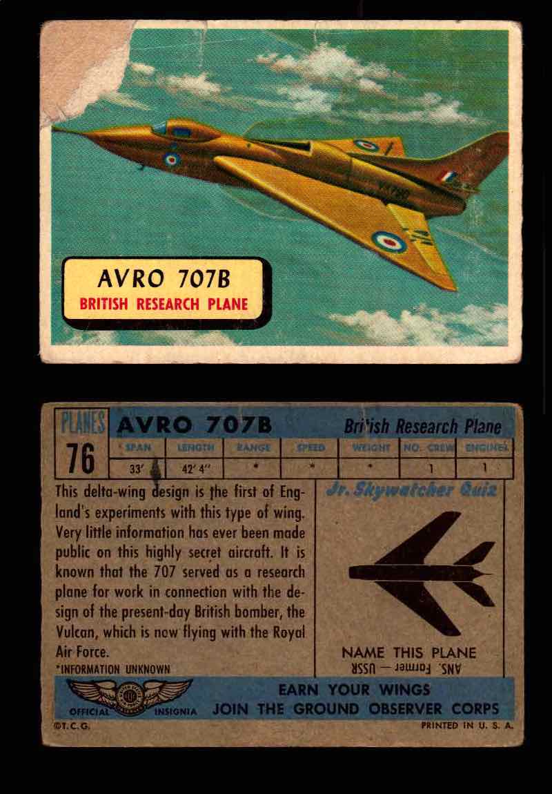 1957 Planes Series II Topps Vintage Card You Pick Singles #61-120 #76  - TvMovieCards.com