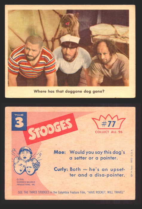 1959 Three 3 Stooges Fleer Vintage Trading Cards You Pick Singles #1-96 #77  - TvMovieCards.com