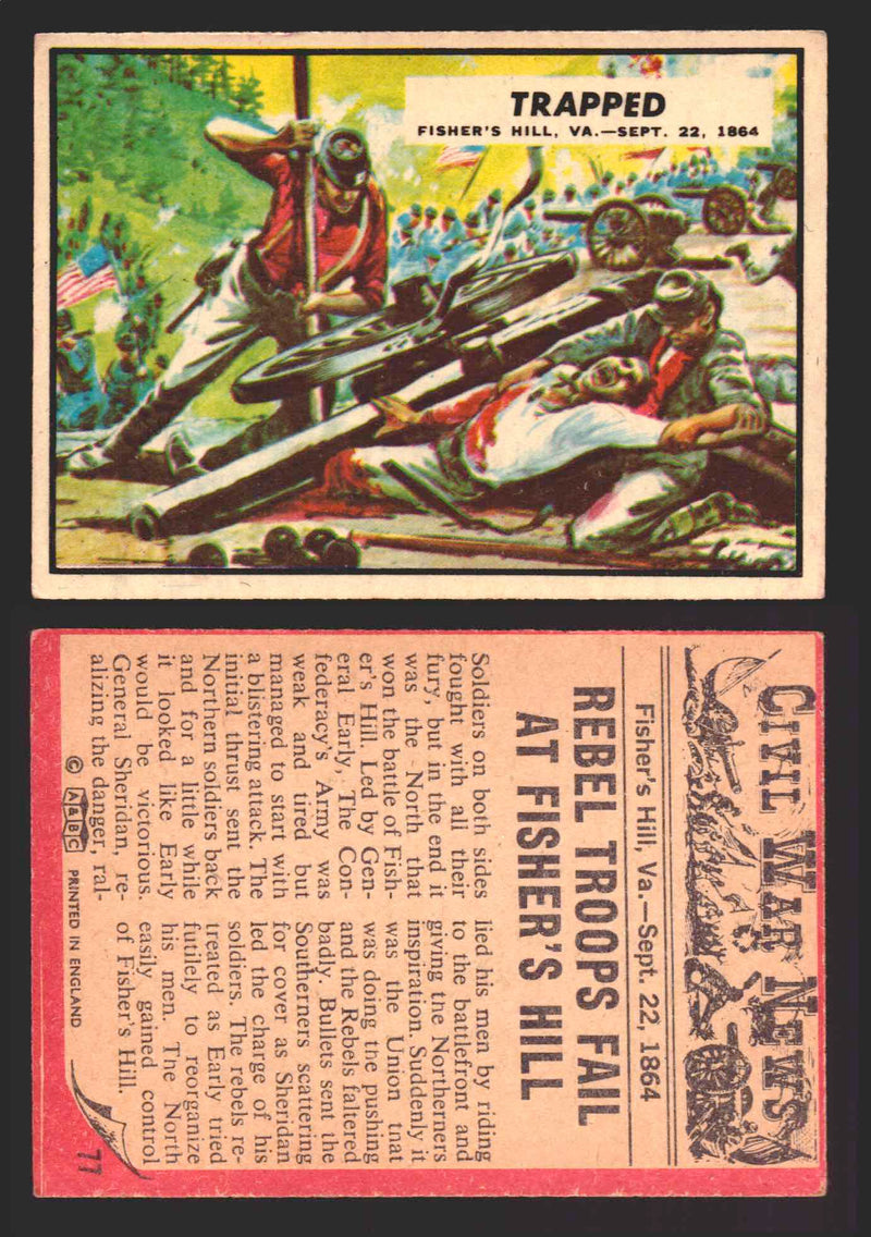 Civil War News Vintage Trading Cards A&BC Gum You Pick Singles #1-88 1965 77   Trapped  - TvMovieCards.com