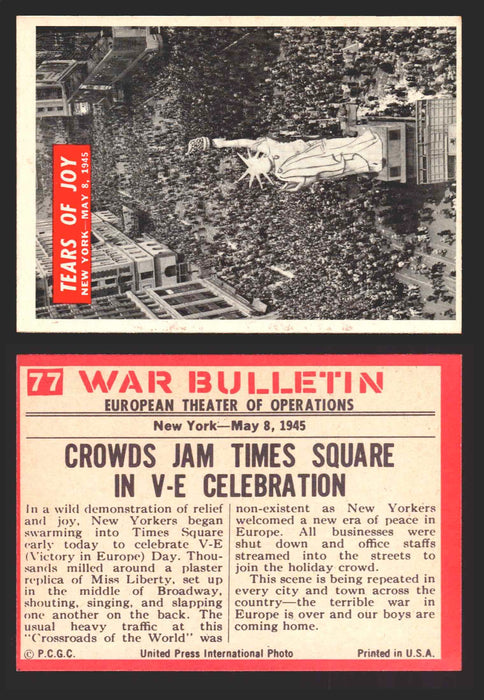 1965 War Bulletin Philadelphia Gum Vintage Trading Cards You Pick Singles #1-88 77   Tears Of Joy  - TvMovieCards.com
