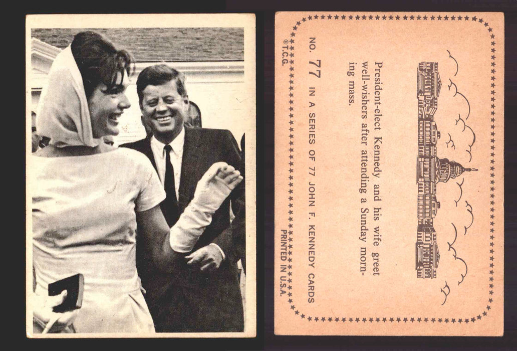 1964 The Story of John F. Kennedy JFK Topps Trading Card You Pick Singles #1-77 #77  - TvMovieCards.com