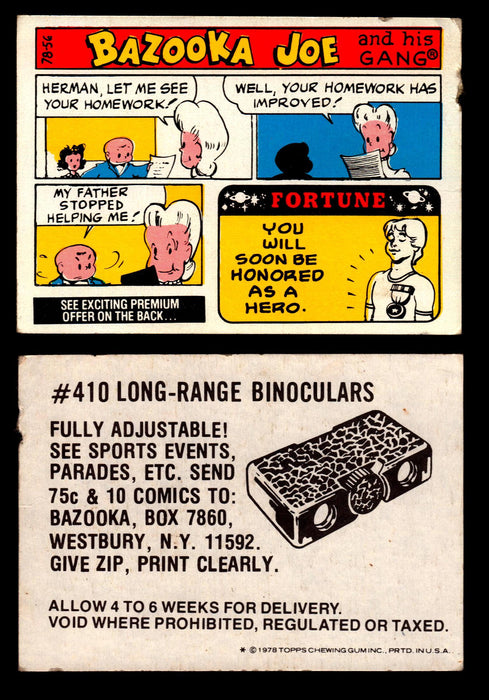 Bazooka Joe and His Gang 1970s Topps Vintage Trading Cards You Pick Singles 78-56  - TvMovieCards.com