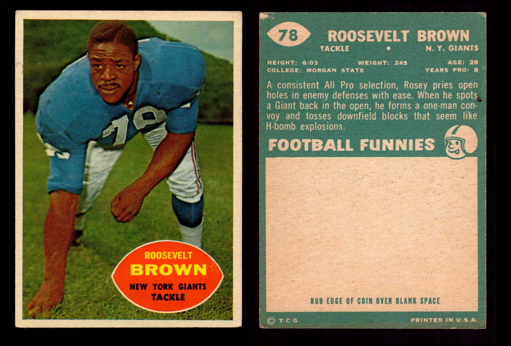 1960 Topps Football Trading Card You Pick Singles #1-#132 G/VG #78 Roosevelt Brown (HOF)  - TvMovieCards.com