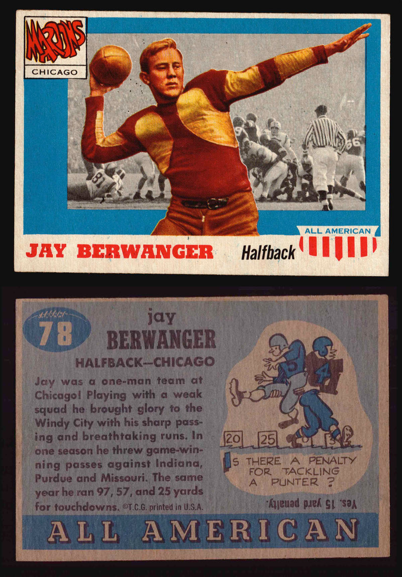 1955 Topps All American Football Trading Card You Pick Singles #1-#100 VG/EX #	78	Jay Berwanger (R)  - TvMovieCards.com