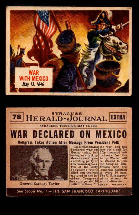 1954 Scoop Newspaper Series 1 Topps Vintage Trading Cards You Pick Singles #1-78 78   War with Mexico  - TvMovieCards.com