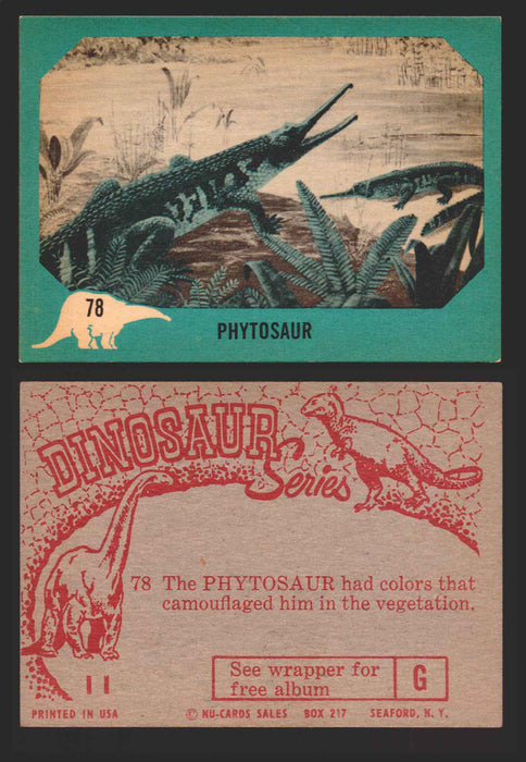 1961 Dinosaur Series Vintage Trading Card You Pick Singles #1-80 Nu Card 78	Phytosaur  - TvMovieCards.com