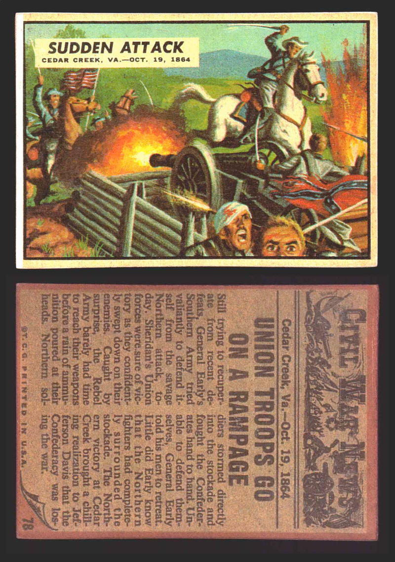 1962 Civil War News Topps TCG Trading Card You Pick Single Cards #1 - 88 78   Sudden Attack  - TvMovieCards.com