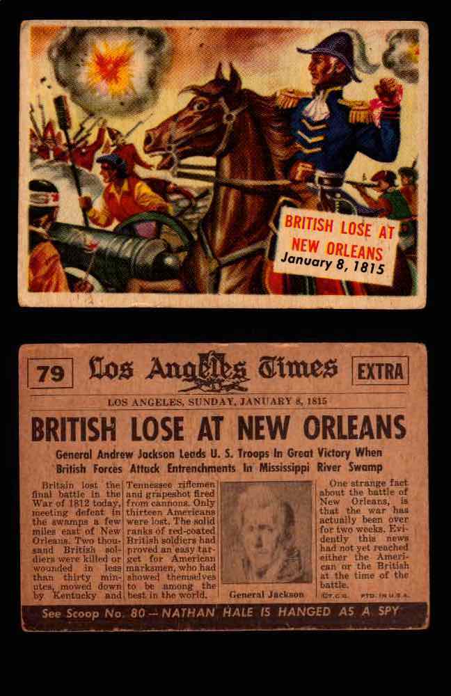 1954 Scoop Newspaper Series 2 Topps Vintage Trading Cards U Pick Singles #78-156 79   British Lose at New Orleans  - TvMovieCards.com