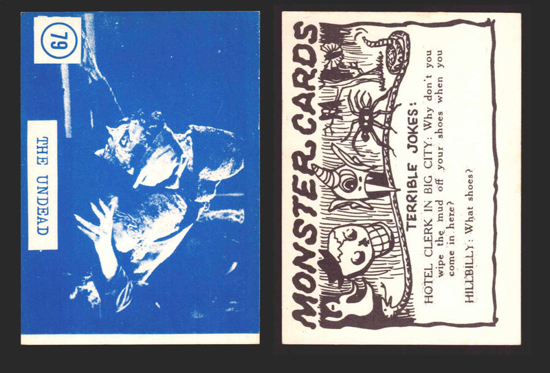 1965 Blue Monster Cards Vintage Trading Cards You Pick Singles #1-84 Rosen 79   The Undead  - TvMovieCards.com