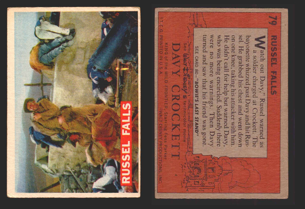 Davy Crockett Series 1 1956 Walt Disney Topps Vintage Trading Cards You Pick Sin 79   Russel Falls  - TvMovieCards.com