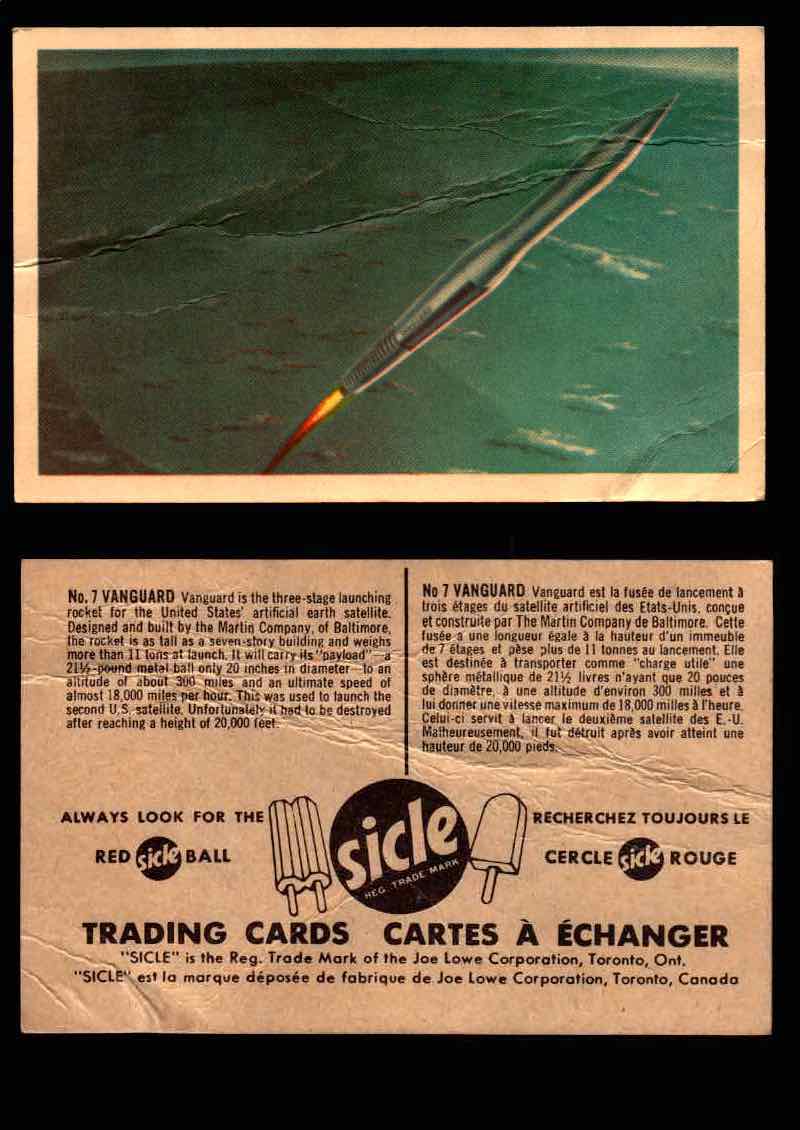 1959 Sicle Aircraft & Missile Canadian Vintage Trading Card U Pick Singles #1-25 #7 Vanguard  - TvMovieCards.com