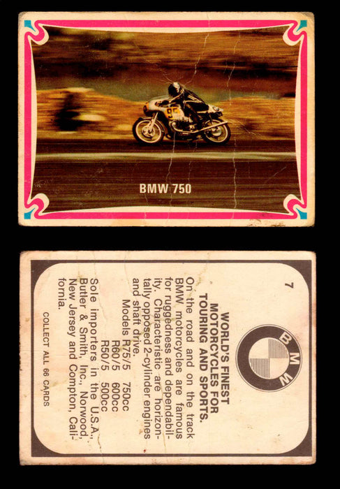 1972 Donruss Choppers & Hot Bikes Vintage Trading Card You Pick Singles #1-66 #7   BMW 750 (creased)  - TvMovieCards.com