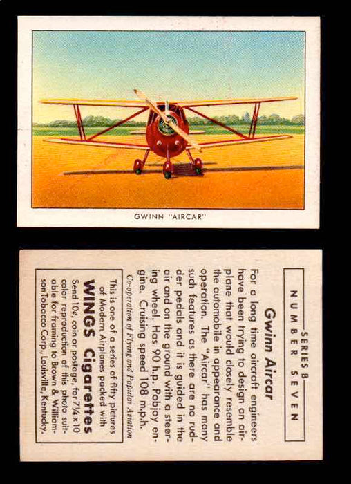 1941 Modern American Airplanes Series B Vintage Trading Cards Pick Singles #1-50 7	 	Gwinn "Aircar"  - TvMovieCards.com