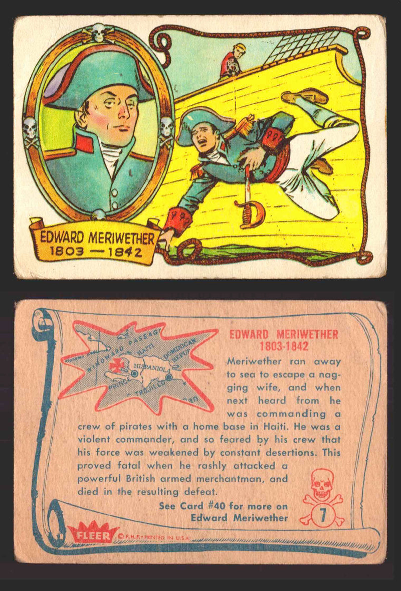 1961 Pirates Bold Vintage Trading Cards You Pick Singles #1-#66 Fleer 7   Edward Meriwether  - TvMovieCards.com