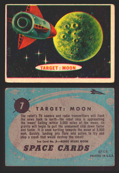 1957 Space Cards Topps Vintage Trading Cards #1-88 You Pick Singles 7   Target: Moon  - TvMovieCards.com