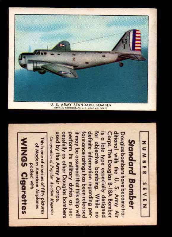 1940 Modern American Airplanes Series 1 Vintage Trading Cards Pick Singles #1-50 7 U.S. Army Standard Bomber (Douglas B-18A)  - TvMovieCards.com