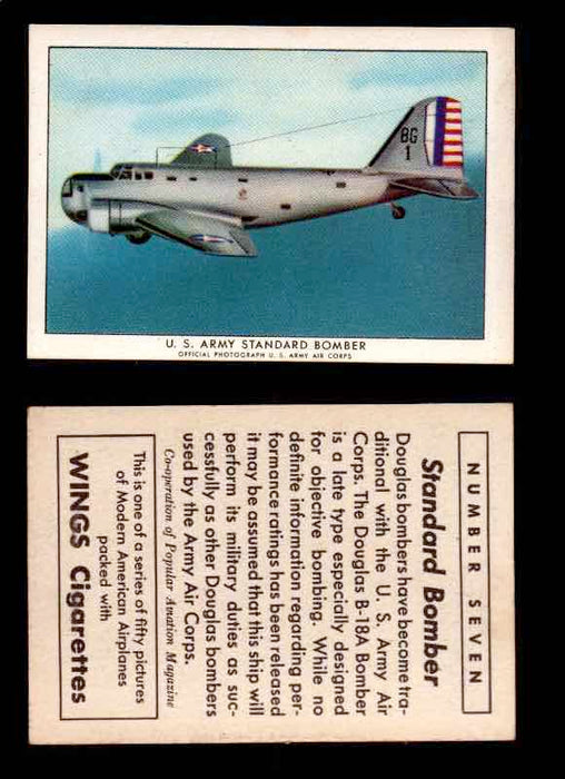 1940 Modern American Airplanes Series 1 Vintage Trading Cards Pick Singles #1-50 7 U.S. Army Standard Bomber (Douglas B-18A)  - TvMovieCards.com