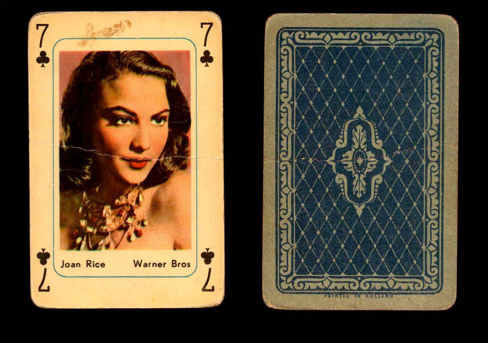 Vintage Hollywood Movie Stars Playing Cards You Pick Singles 7 - Clover - Joan Rice  - TvMovieCards.com