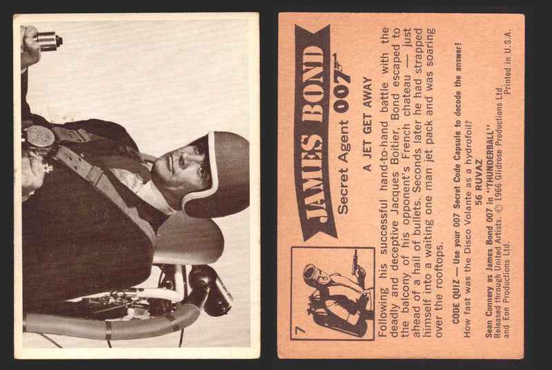 1966 James Bond 007 Thunderball Vintage Trading Cards You Pick Singles #1-66 7   A Jet Get Away  - TvMovieCards.com