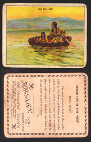 1910 T73 Hassan Cigarettes Indian Life In The 60's Tobacco Trading Cards Singles #7 The Bull Boat  - TvMovieCards.com