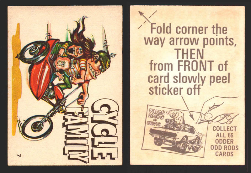 1970 Odder Odd Rods Donruss Vintage Trading Cards #1-66 You Pick Singles 7   Cycle Family  - TvMovieCards.com