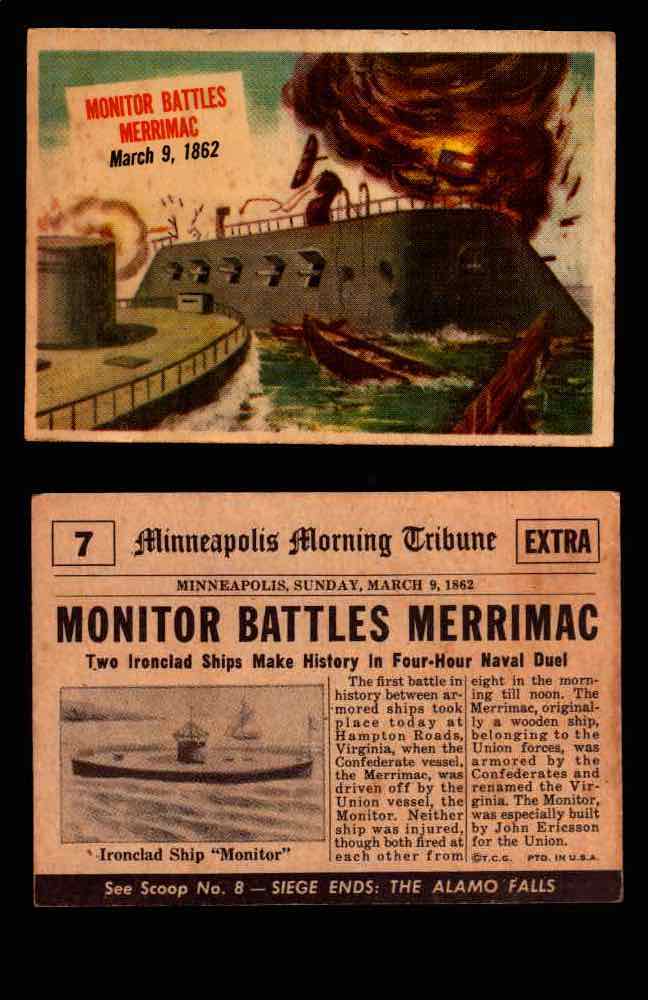 1954 Scoop Newspaper Series 1 Topps Vintage Trading Cards You Pick Singles #1-78 7   Monitor Battles Merrimac  - TvMovieCards.com