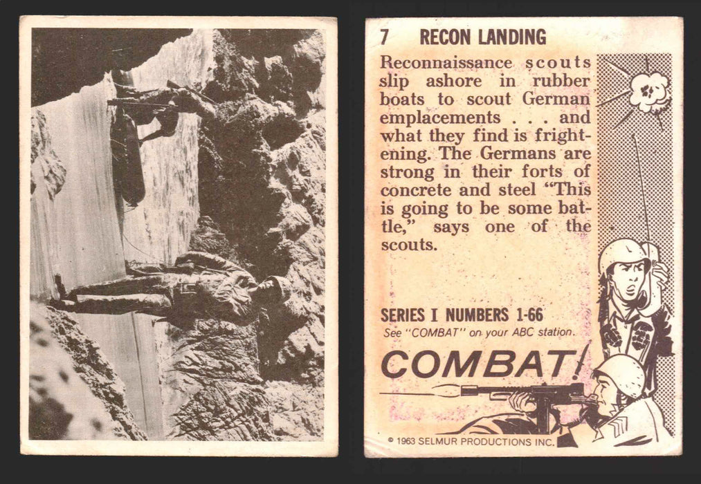 1963 Combat Series I Donruss Selmur Vintage Card You Pick Singles #1-66 7   Recon Landing  - TvMovieCards.com
