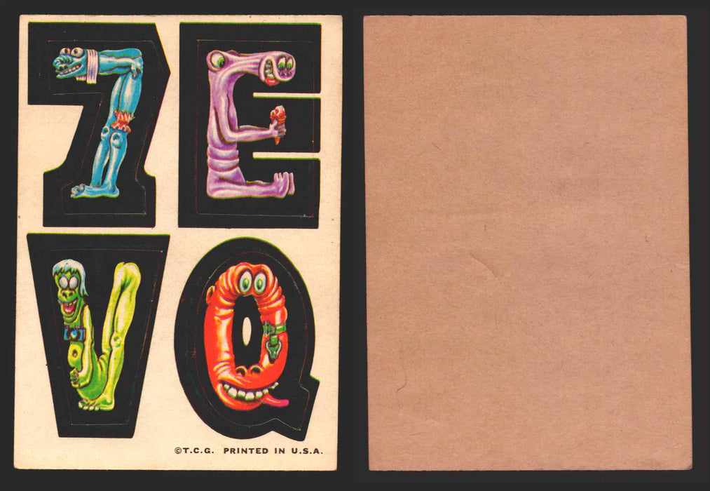 1967 Nutty Initials Sticker Trading Cards You Pick Singles #1-#60 Topps 7 E V Q  - TvMovieCards.com