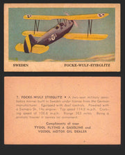 1940 Tydol Aeroplanes Flying A Gasoline You Pick Single Trading Card #1-40 #	7	Focke-Wulf Stieglitz  - TvMovieCards.com