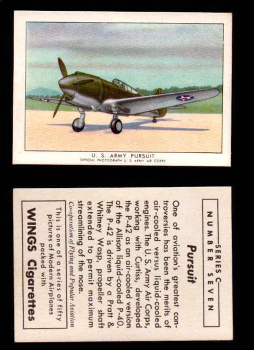 1942 Modern American Airplanes Series C Vintage Trading Cards Pick Singles #1-50 7	 	U.S. Army Pursuit  - TvMovieCards.com