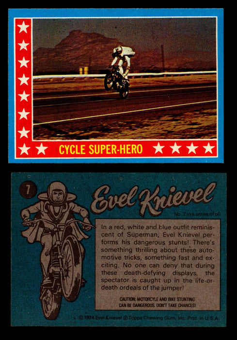 Evel Knievel Topps 1974 Vintage Trading Cards You Pick Singles #1-60 #7  - TvMovieCards.com