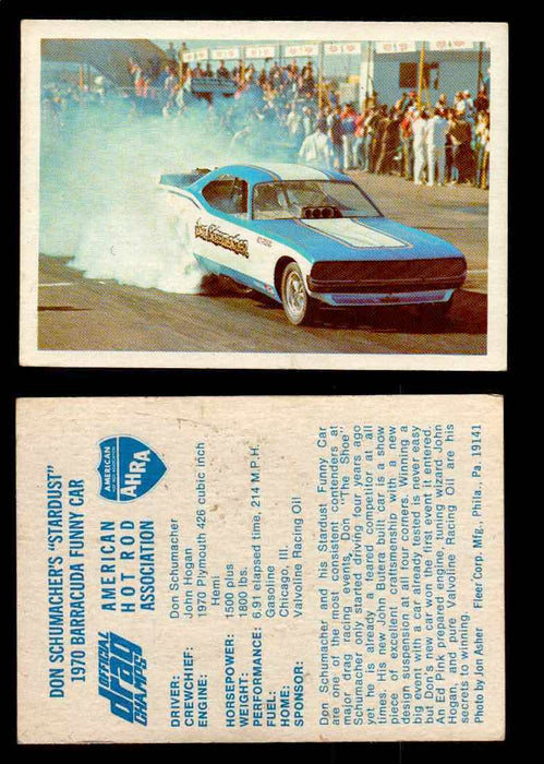 AHRA Official Drag Champs 1971 Fleer Vintage Trading Cards You Pick Singles 7   Don Schumacher's "Stardust"                      1970 Barracuda Funny Car  - TvMovieCards.com